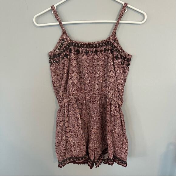 American Eagle AEO Sleeveless Romper Women's Size Small Dark Red Maroon - Picture 2 of 10